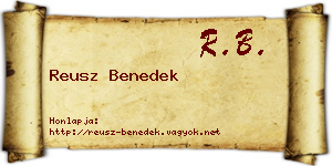 Reusz Benedek névjegykártya